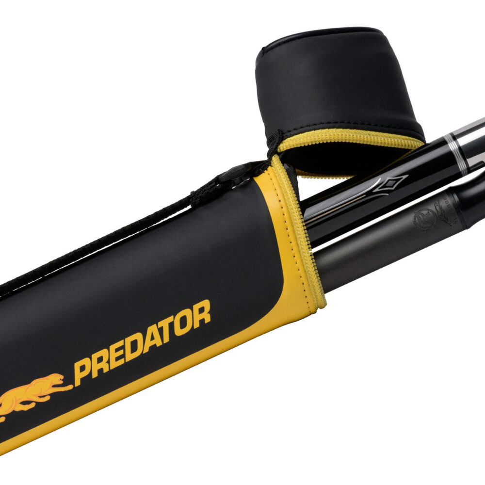 30050Y-Predator-Cue-Hard-Case-1B1S-yellow-black-Queuekoecher-Capacity-Detail Pool Cue Hard Case Predator 1x1, Black & Yellow with Shoulder Strap