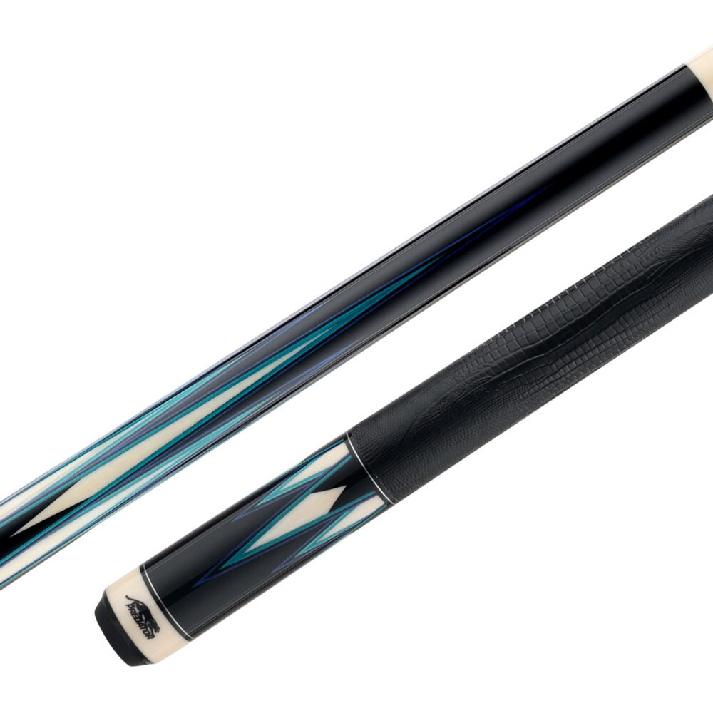 Predator LE True Splice 16 Pool Cue - Ebony with Blue/Teal Points - Leather Wrap