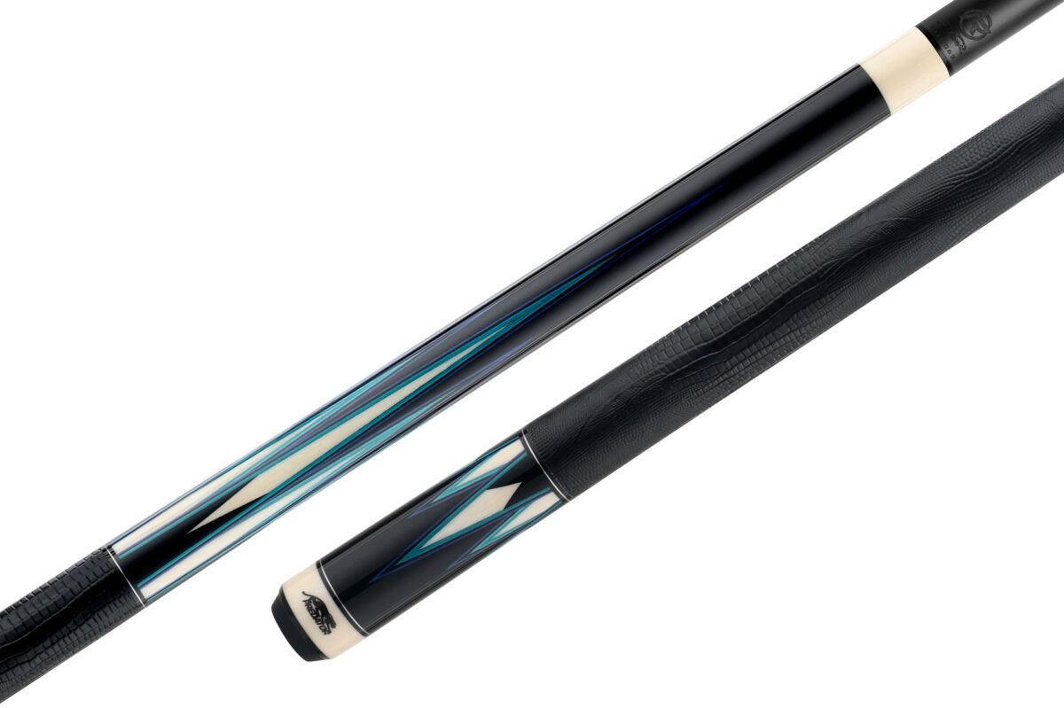 Predator LE True Splice 16 Pool Cue - Ebony with Blue/Teal Points - Leather Wrap
