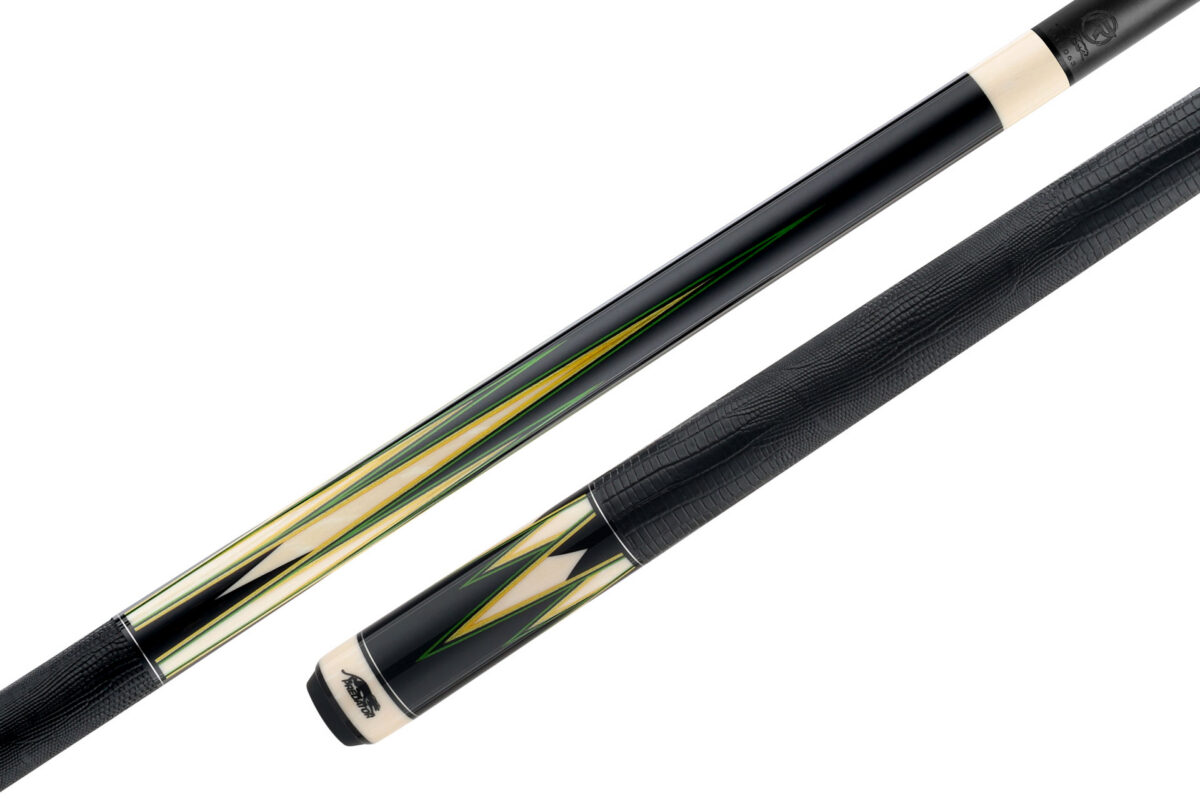 Predator LE True Splice 16 Pool Cue - Ebony with Green/Yellow Points - Leather Wrap