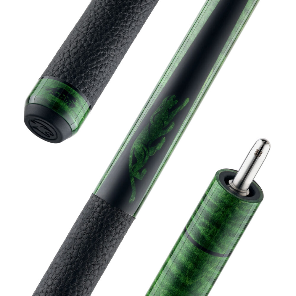 Pool Cue Predator SP2 Green Stained Curly Maple 2, Leather Wrap, Uni-Loc