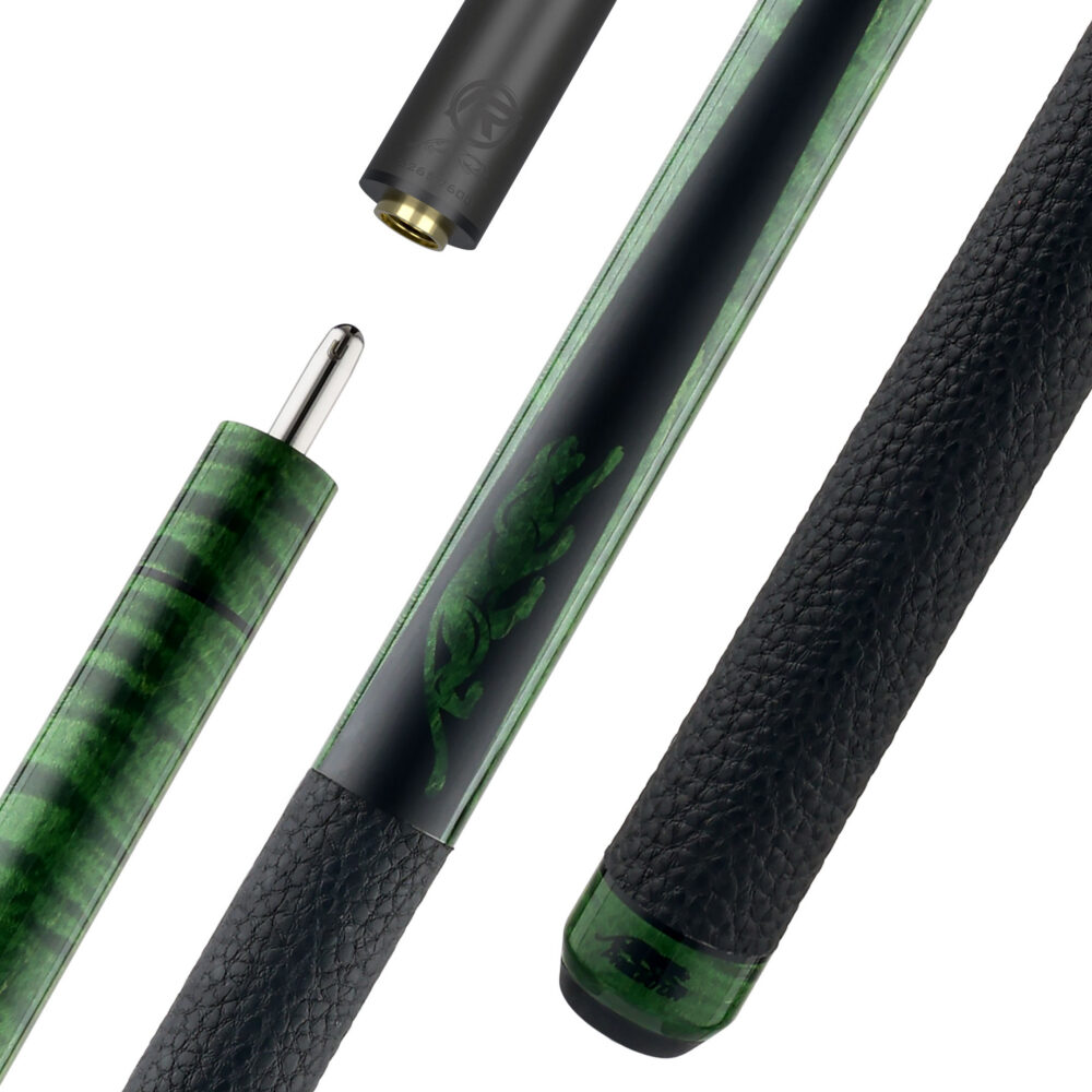 Pool Cue Predator SP2 Green Stained Curly Maple 2, Leather Wrap, Uni-Loc