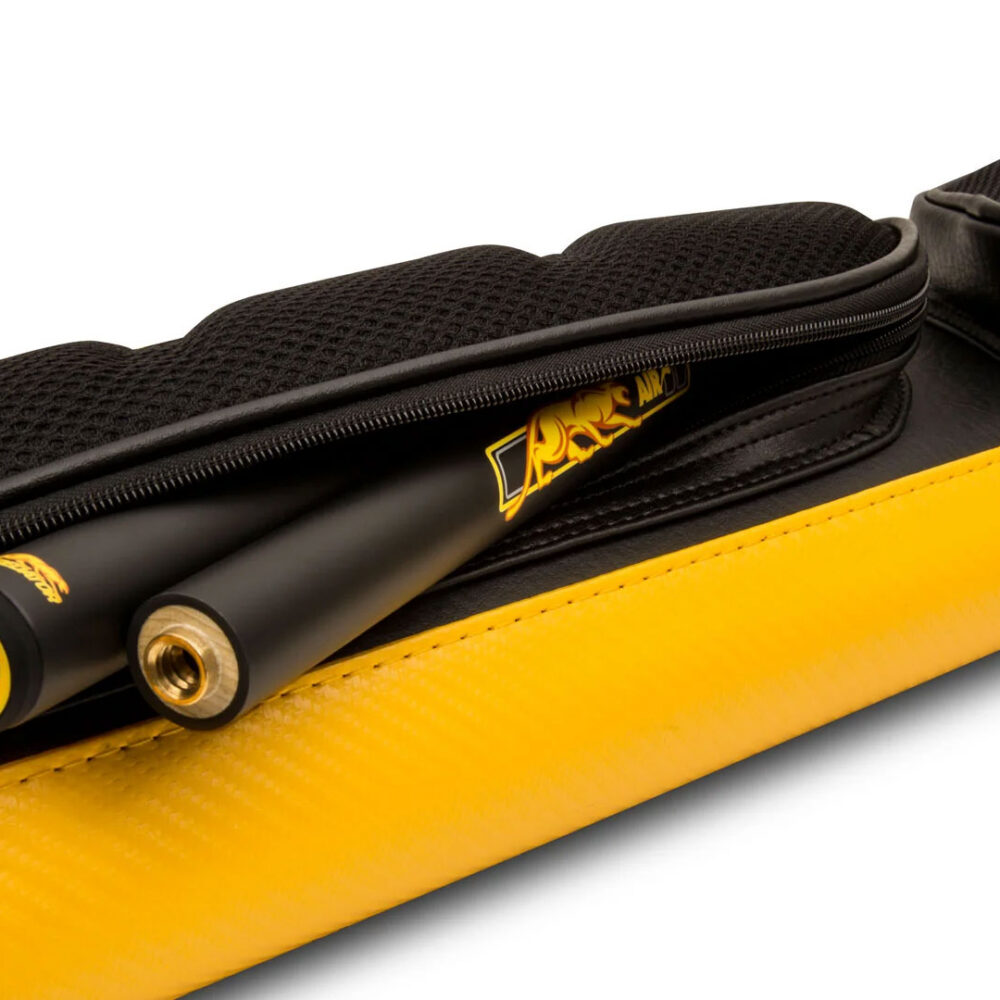 Predator Sport Black/Yellow Pool Cue Case, 2 Butts x 4 Shafts