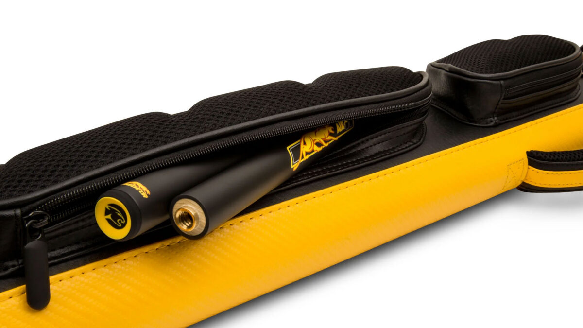 Predator Sport Black/Yellow Pool Cue Case, 2 Butts x 4 Shafts