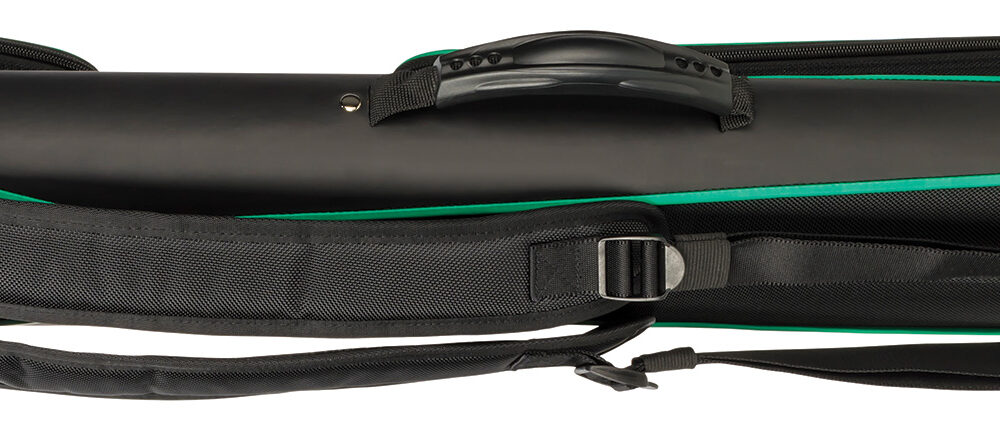 Hard cue case McDermott sport, black/green, 3x5 backpack-style shoulder straps