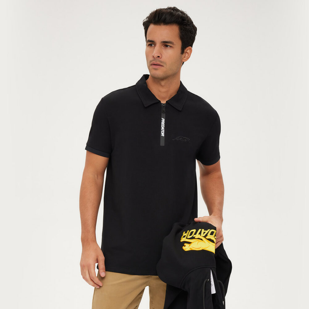 Predator Zipp Polo Shirt Black S-XXL