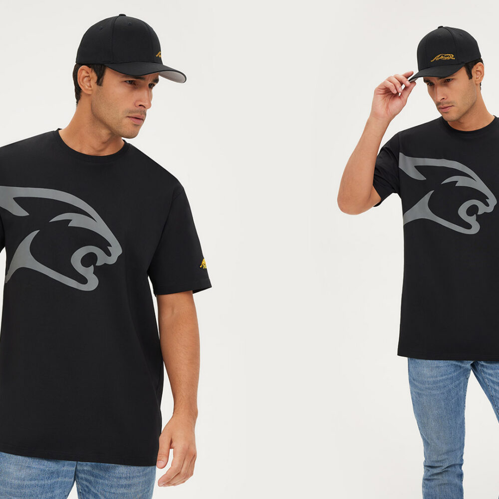 Predator Grey Cat Head T-Shirt Black S-XXL
