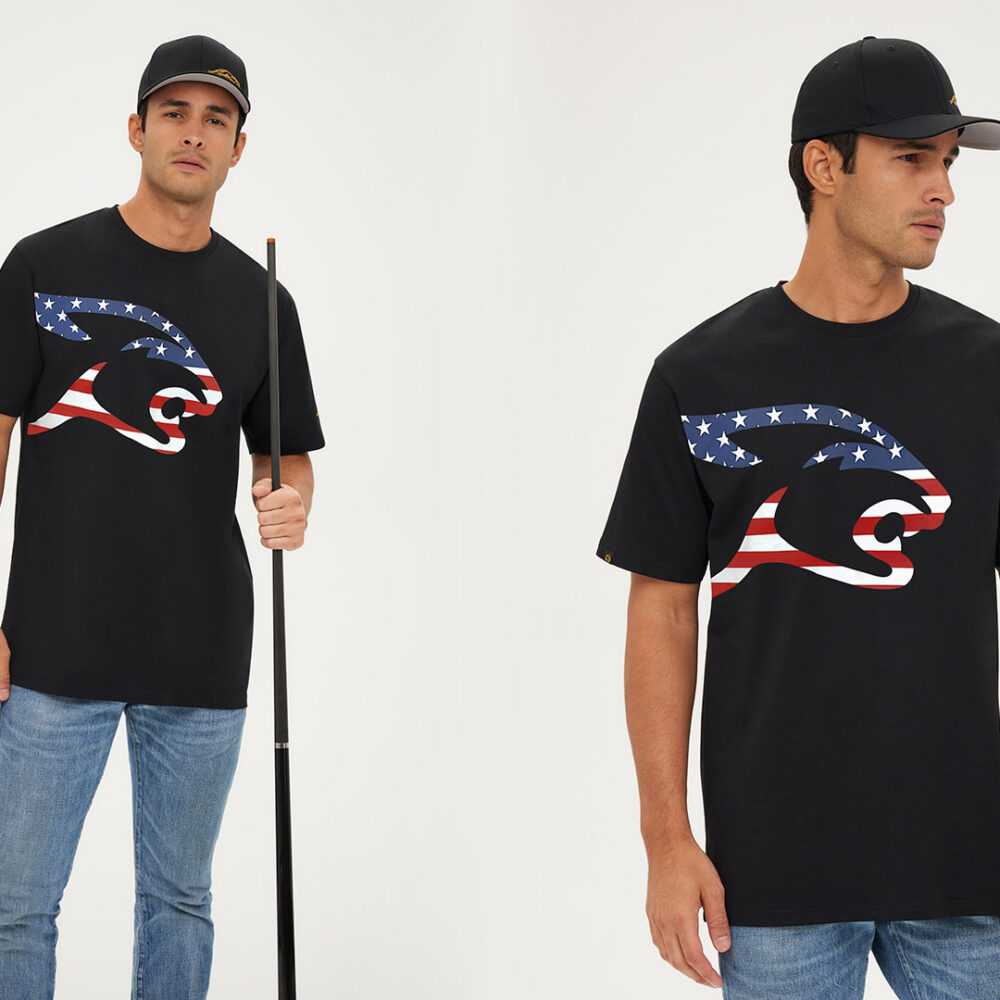 Predator USA Flag Cat Head T-Shirt Black S-XXL