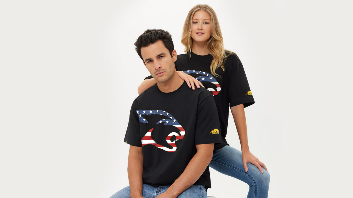 Predator USA Flag Cat Head T-Shirt Black S-XXL
