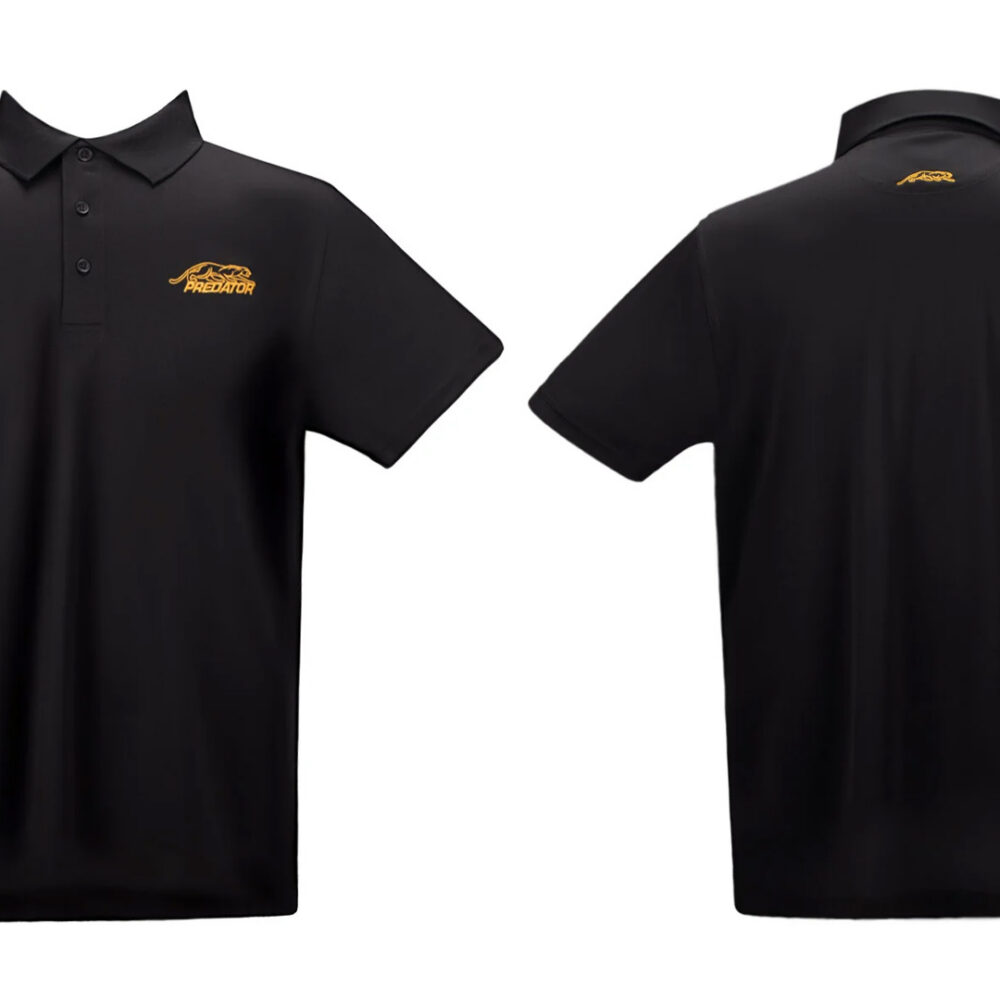 Predator Quick Dry Poloshirt Black with Yellow Cat S-XXL