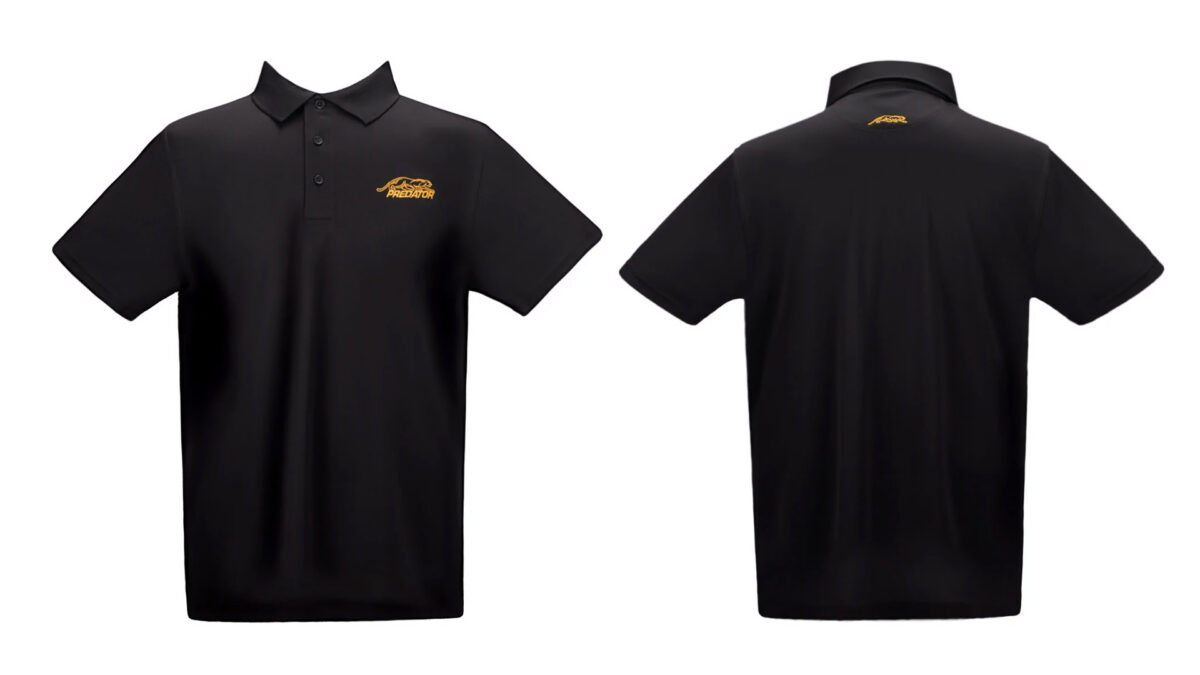 Predator Quick Dry Poloshirt Black with Yellow Cat S-XXL