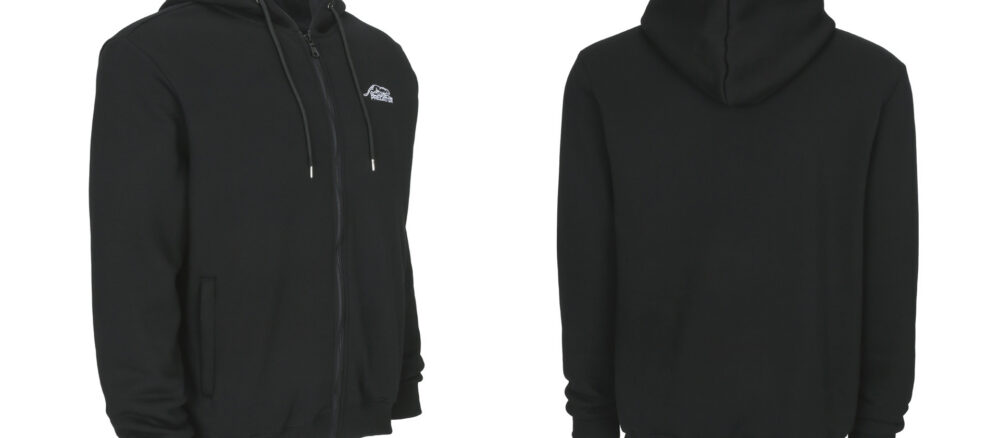 42027MXL-predator-zip-hoodie-black-Embroidered-logo-white Predator Black Zip-Up Hoodie with White Embroidered Logo on Front, M-XL