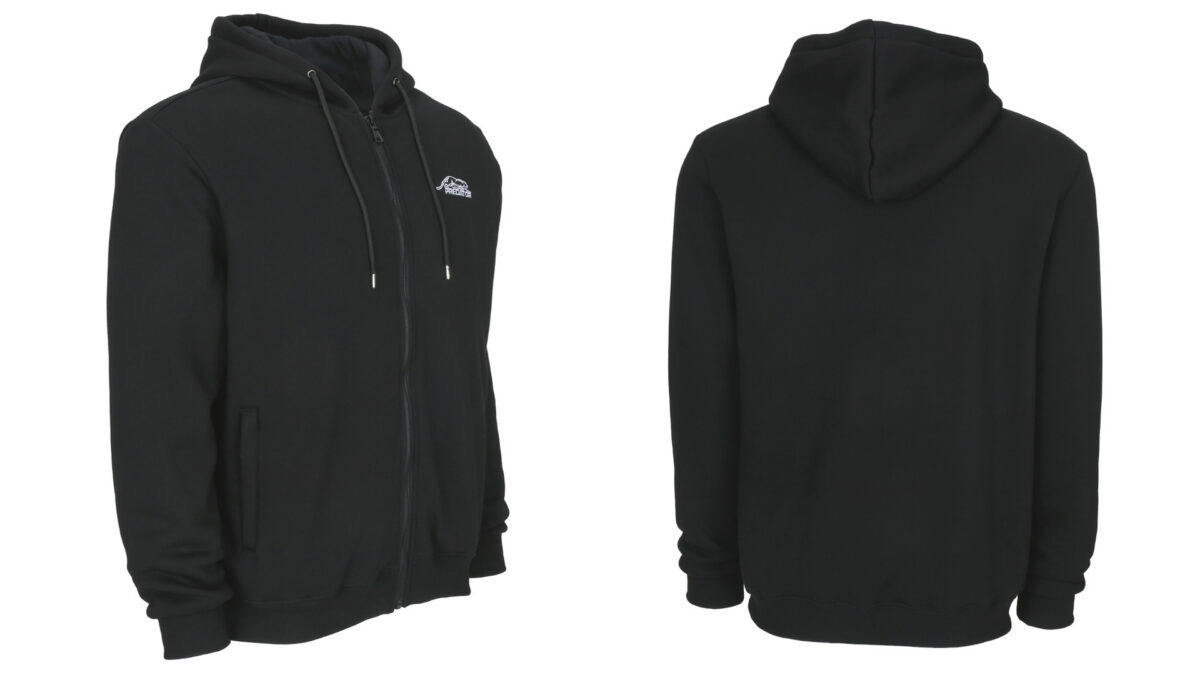 Predator Black Zip-Up Hoodie with White Embroidered Logo on Front, M-XL