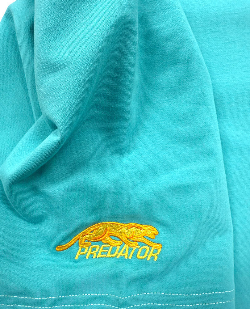 Predator Teal T-Shirt Black Cat Head XS-XXL